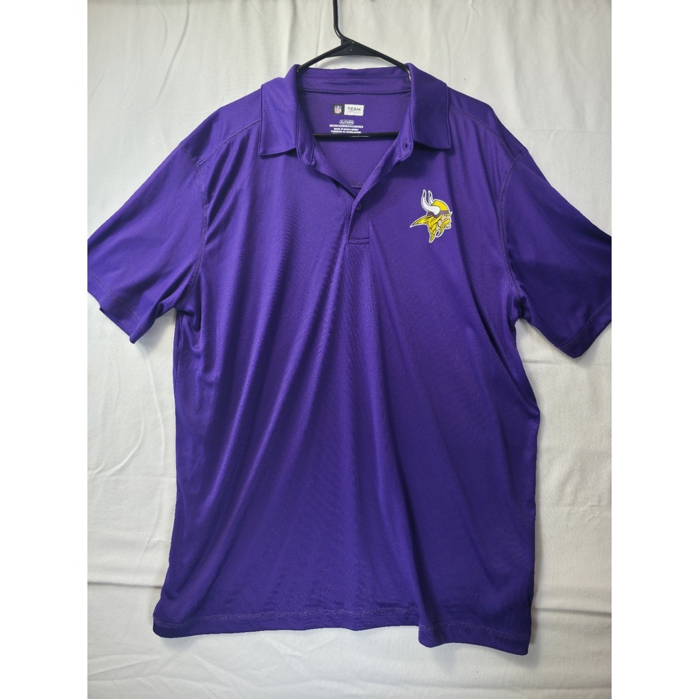 NFL Minnesota Vikings Team Apparel Golf Polo Shirt Purple Men's XL